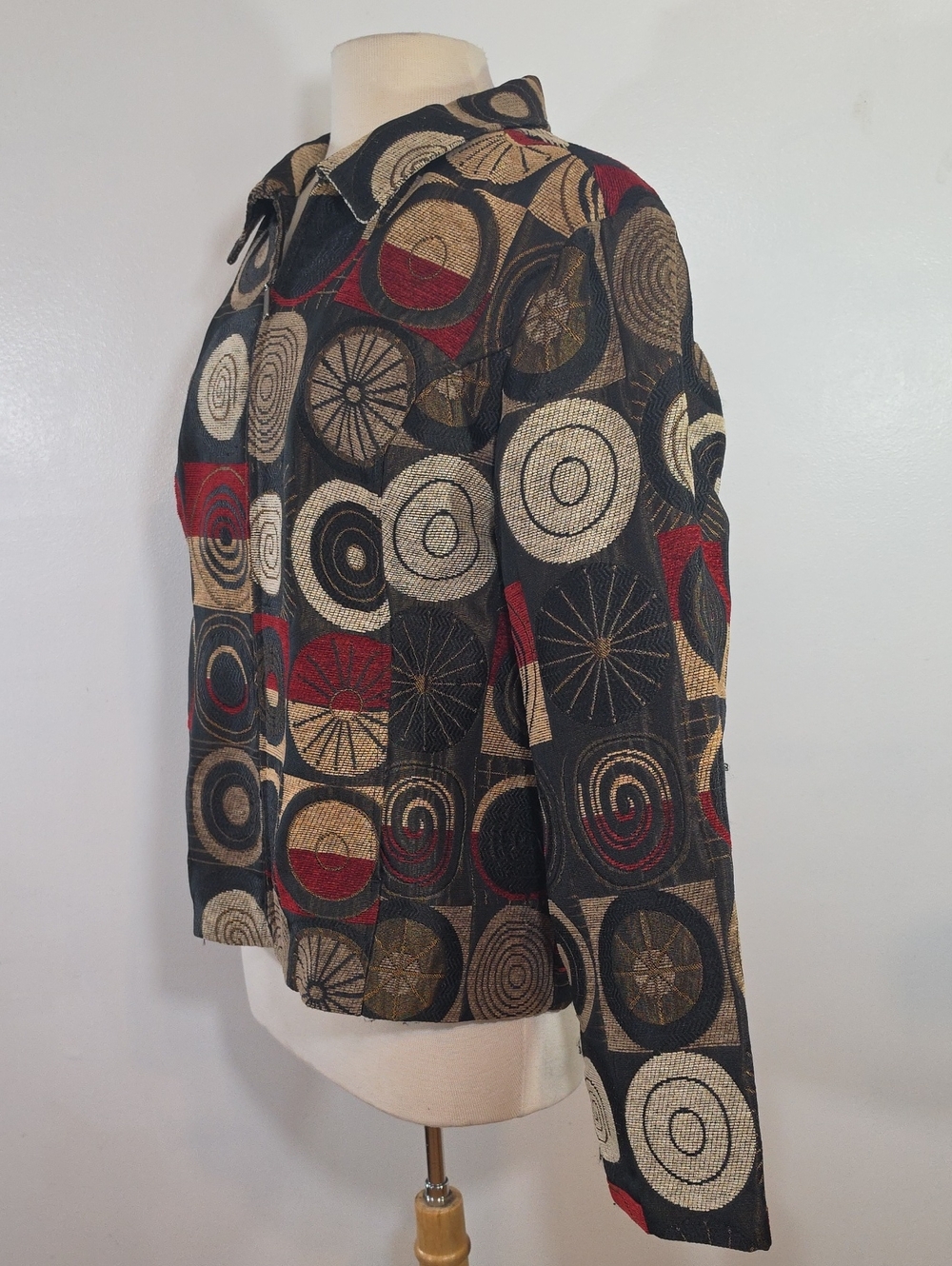 Christopher & Banks Geometric Patterned Zip Front  Jacket XLarge - Picture 5 of 12